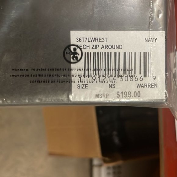 MICHAEL KORS Men's Long Wallet Coated Leather Striped Zip 36T7LWRE3 NAVY - Picture 6 of 6